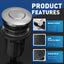 Kit interruptor aire basura fregadero acero inox negro