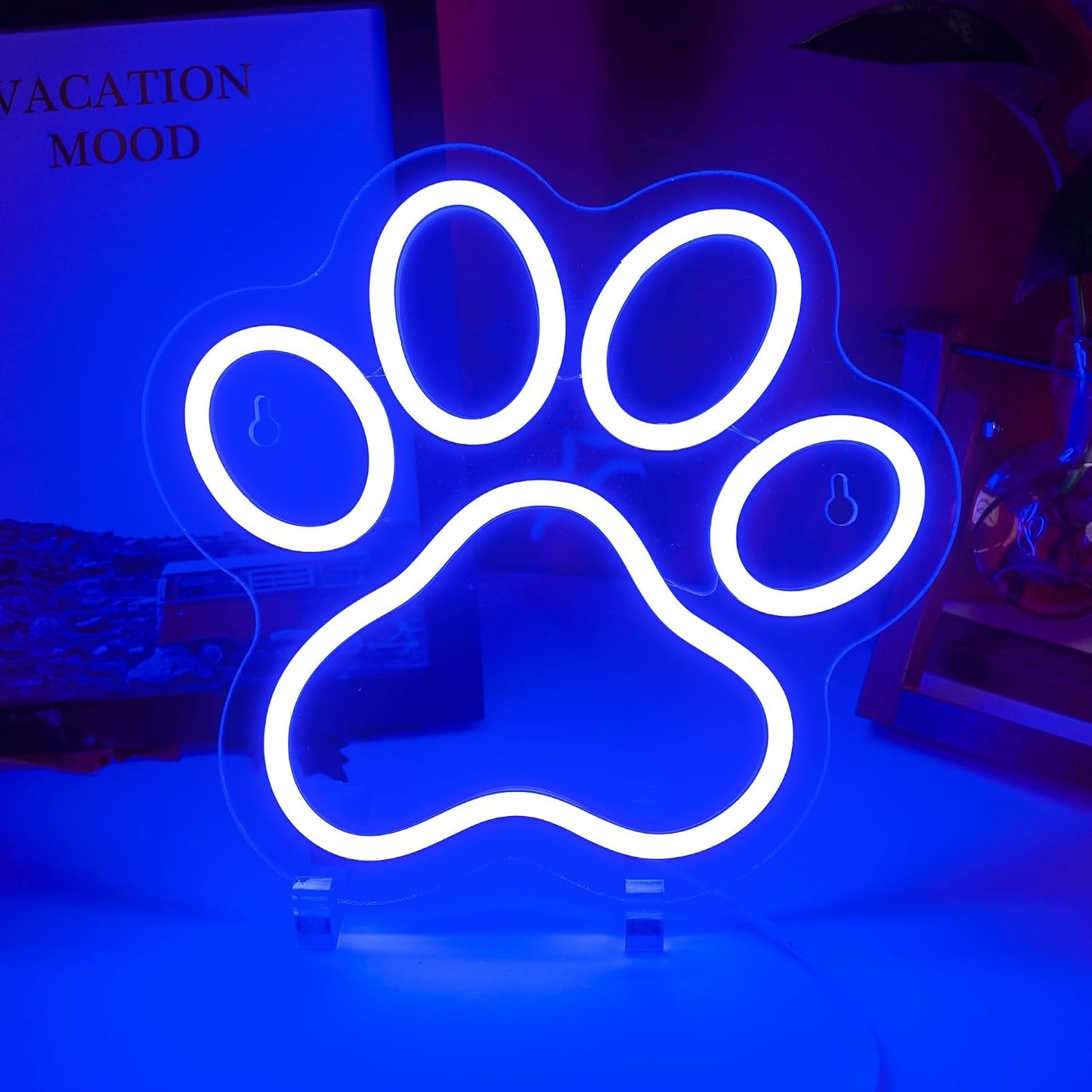 Letrero neón LED USB para gato y perro hogar