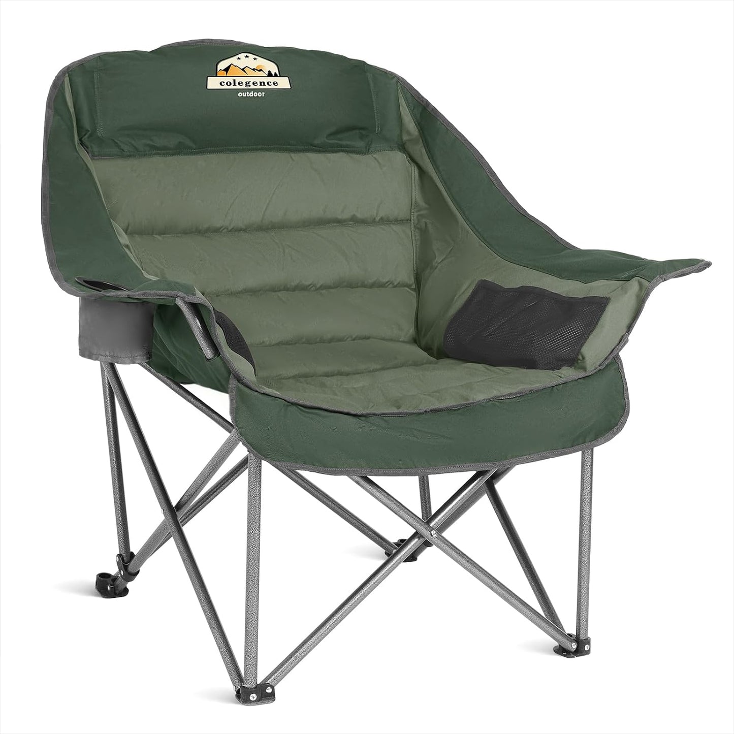 Silla campamento acolchada XL plegable 450lb con bolsillo