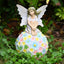 Estatua hada resina jardín exterior blanco 7.8pulg