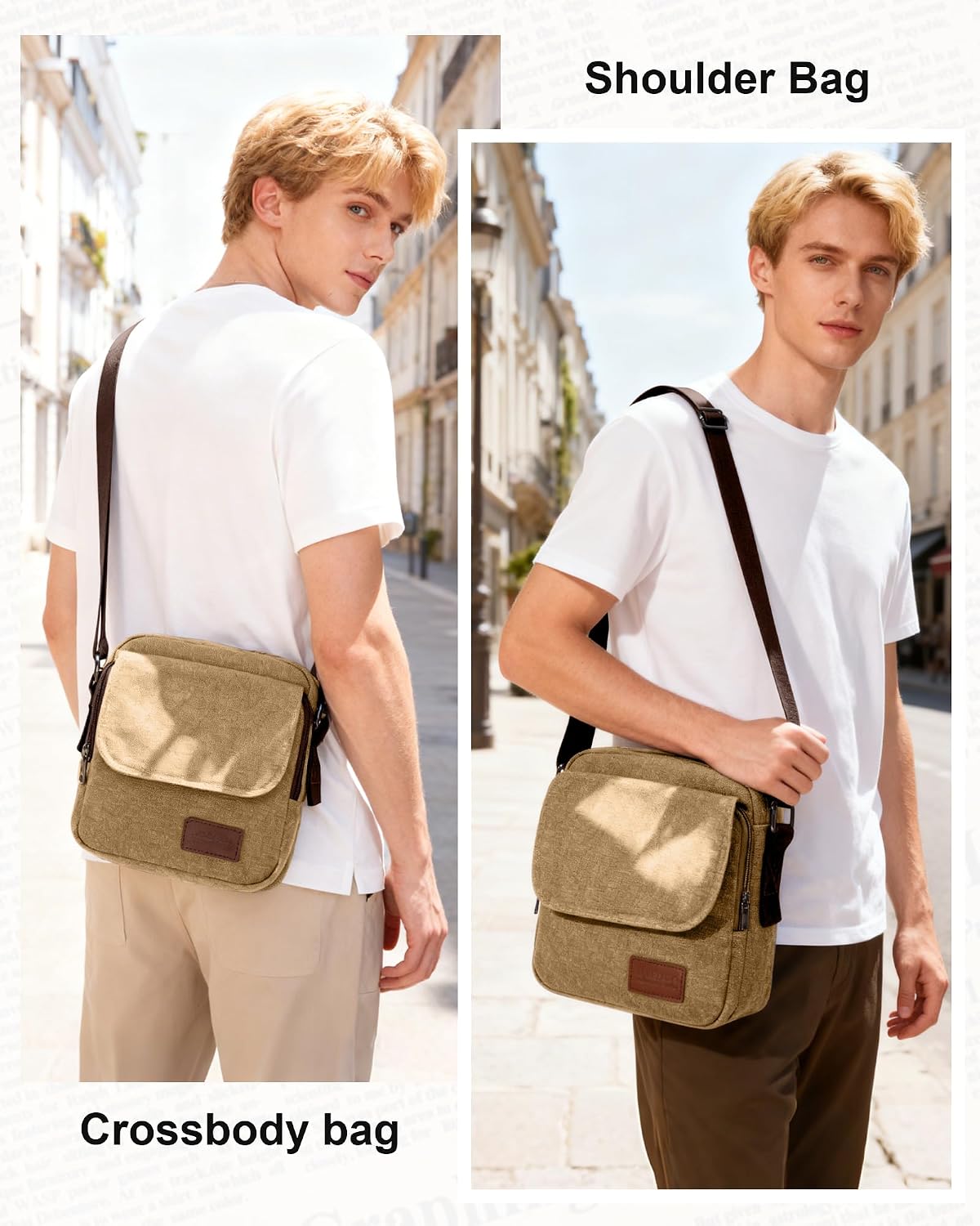 Bolso cruzado hombre lona tipo mensajero