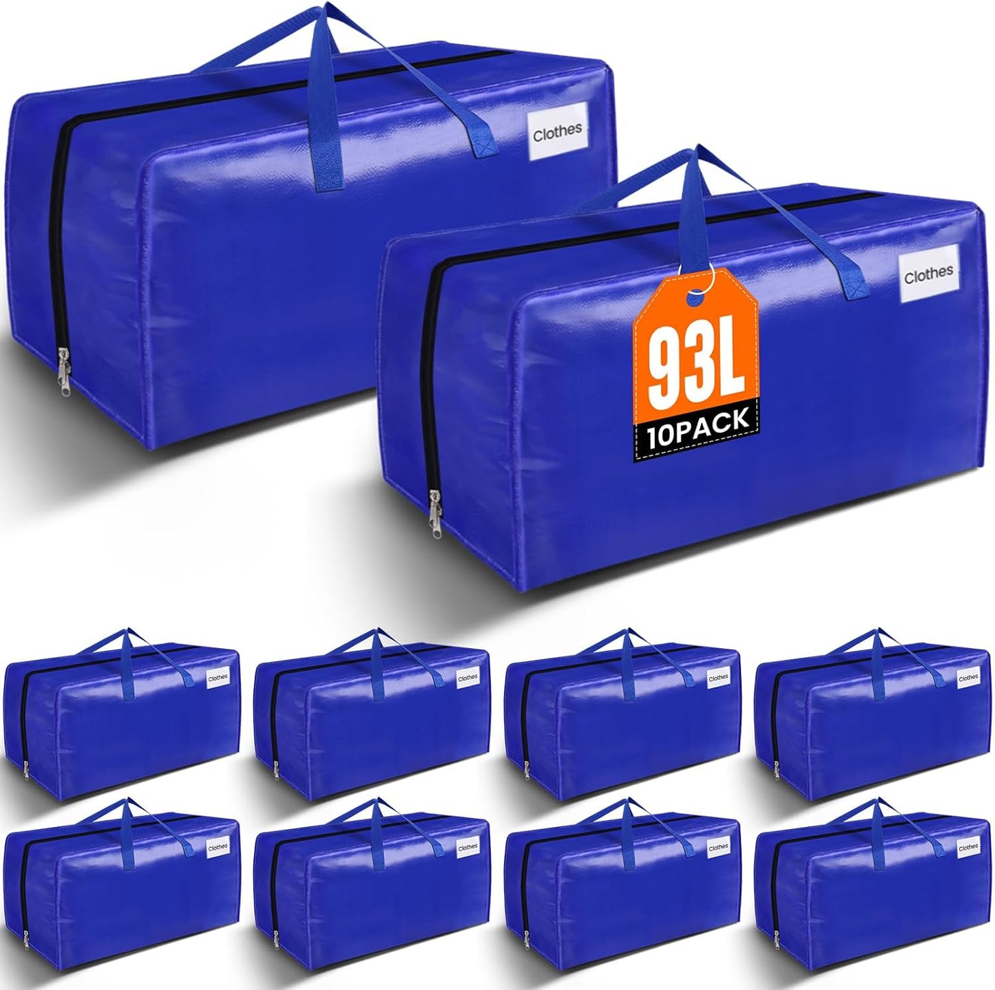 Bolsas mudanza resistentes 93l 10 pzas con bolsillos