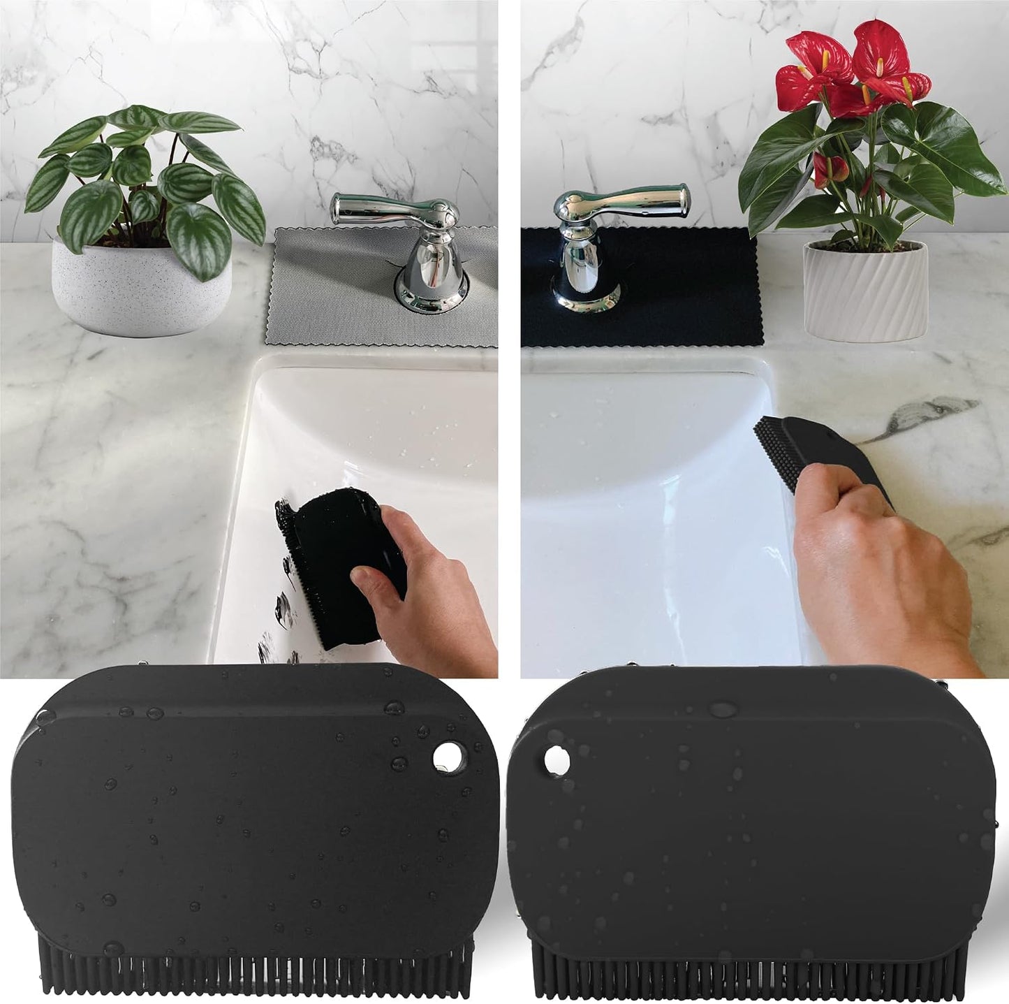 Cepillo silicona para encimera fregadero baño cocina negro