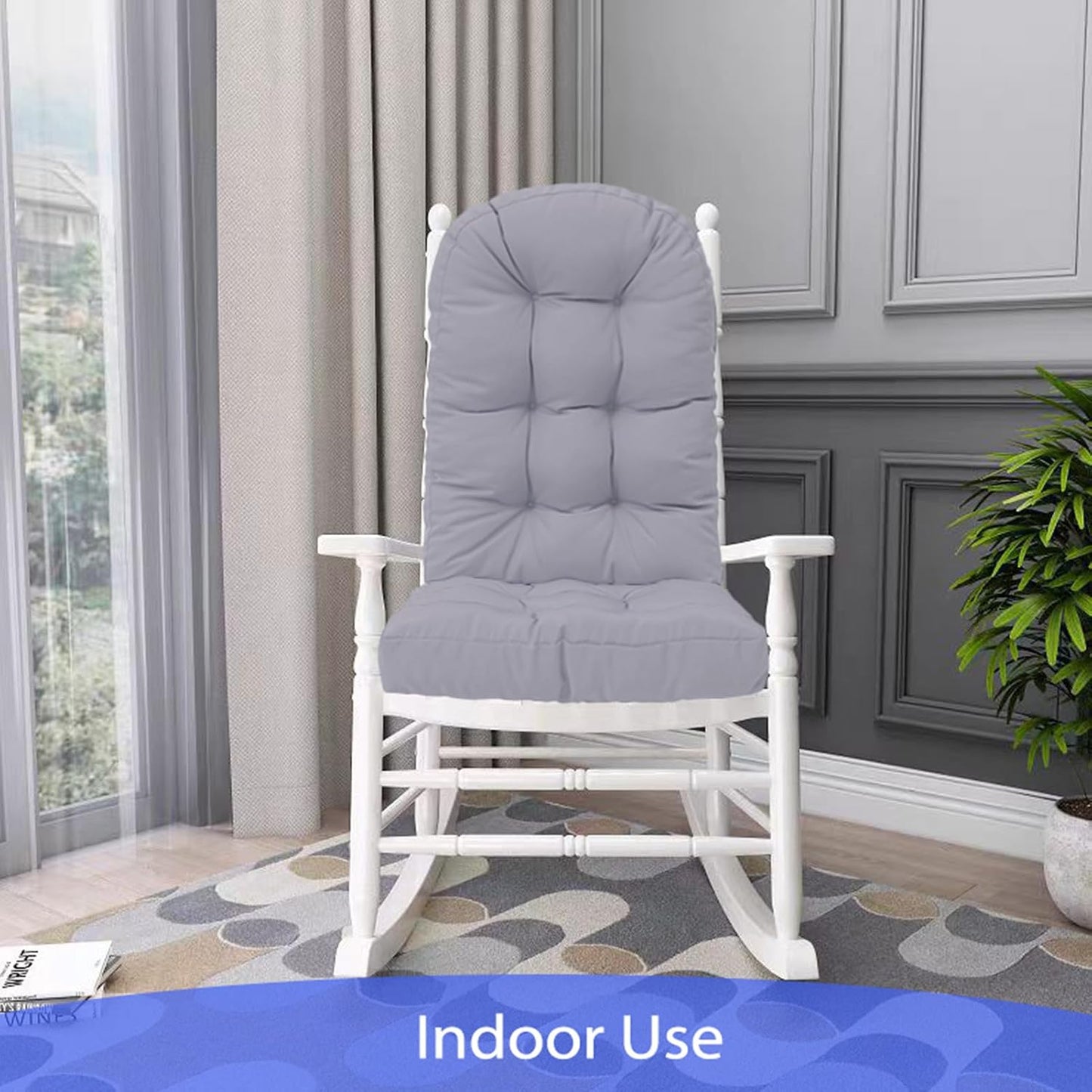 Set 2 Cojines Silla Patio 49x20" Color Gris Claro