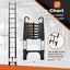 Escalera telescópica aluminio 12.5ft 330lb plegable con