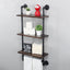 Estante de madera rústica para baño con barra toallas