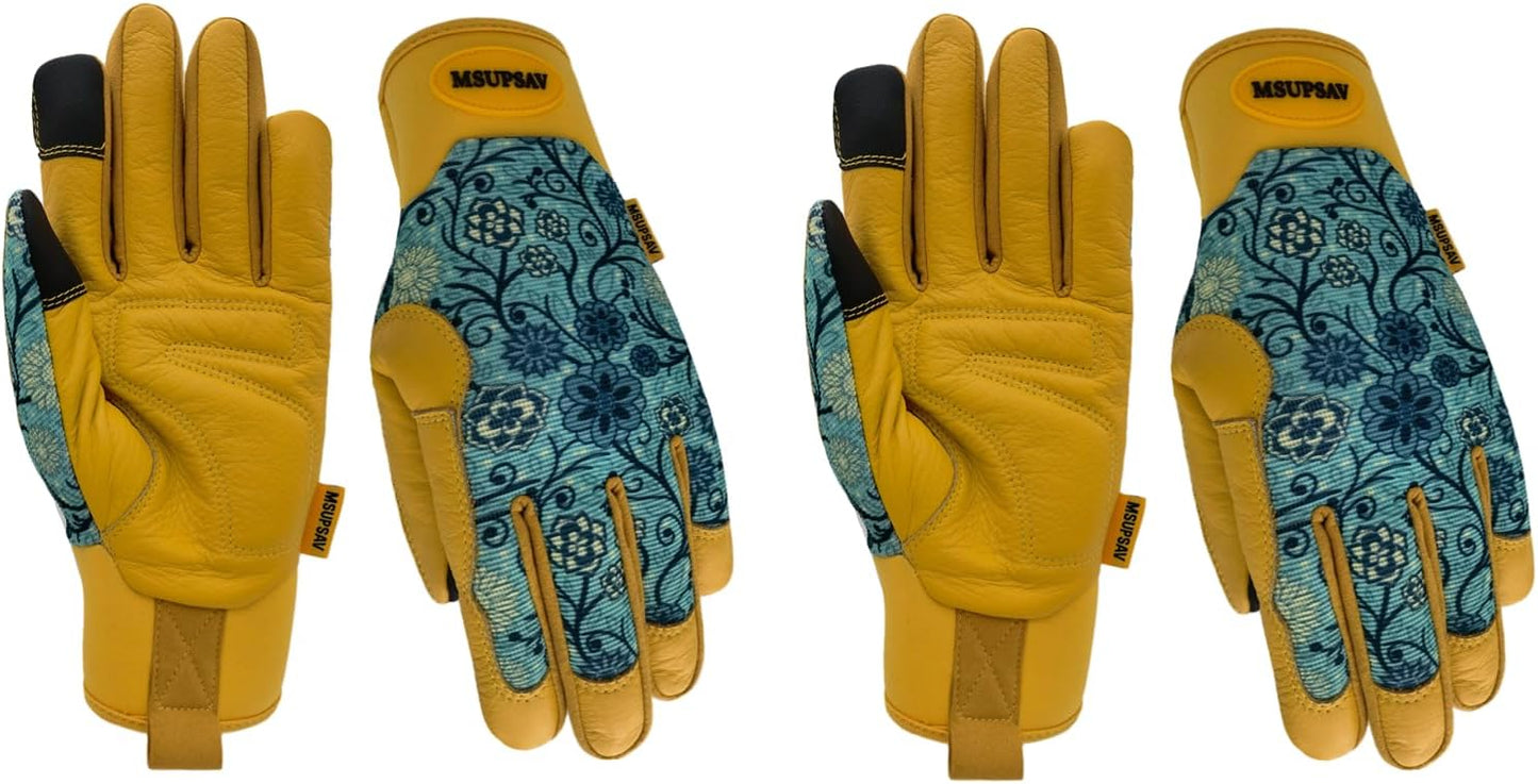 Guantes jardinería antiespinas resistente pinchazos mujer cuero