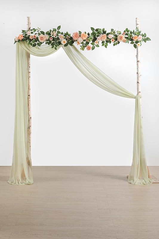 1 Panel Cortina Gasa Transparente Verde Claro 20ft Boda Fiesta