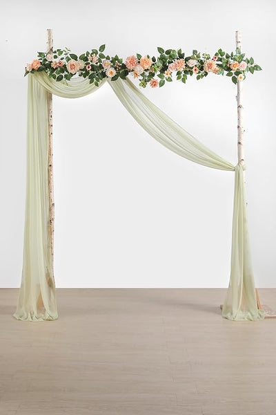 1 Panel Cortina Gasa Transparente Verde Claro 20ft Boda Fiesta