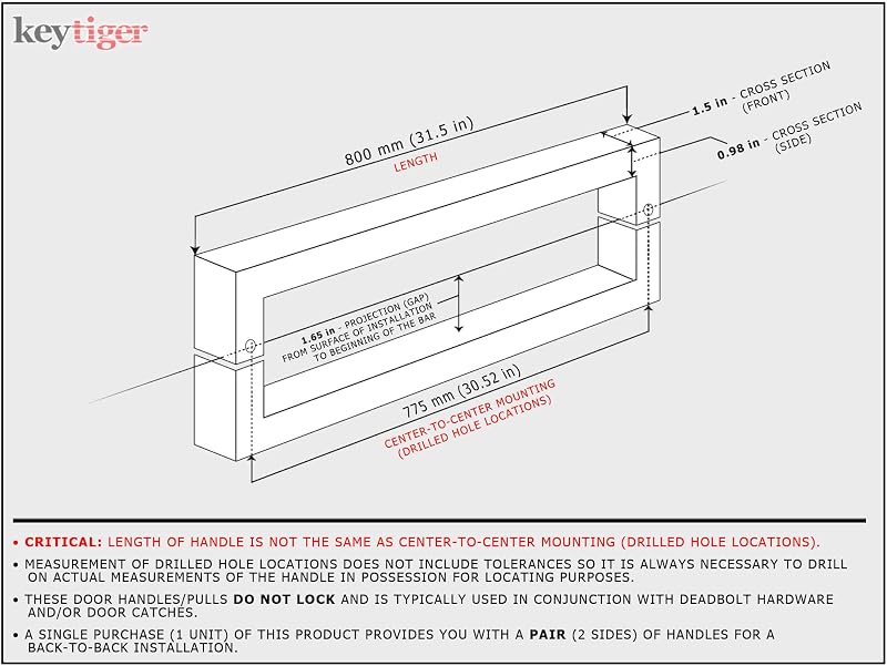Manijas puerta acero inox níquel cepillado 81cm