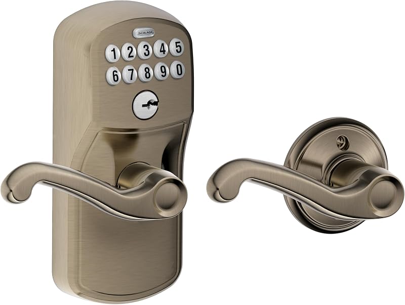 Entrada teclado Schlage FE575 PLY 620 FLA peltre antiguo