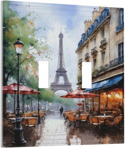 Cubiertas decorativas interruptor arte de París 5x4.9pulg