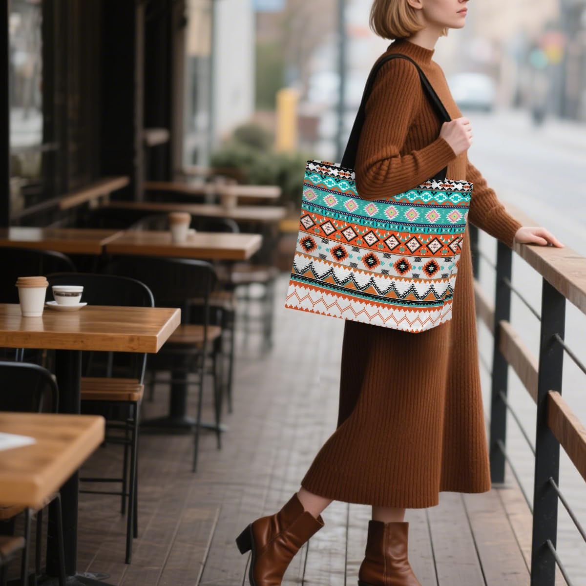 Bolso de hombro lona grande reutiliz. mujer