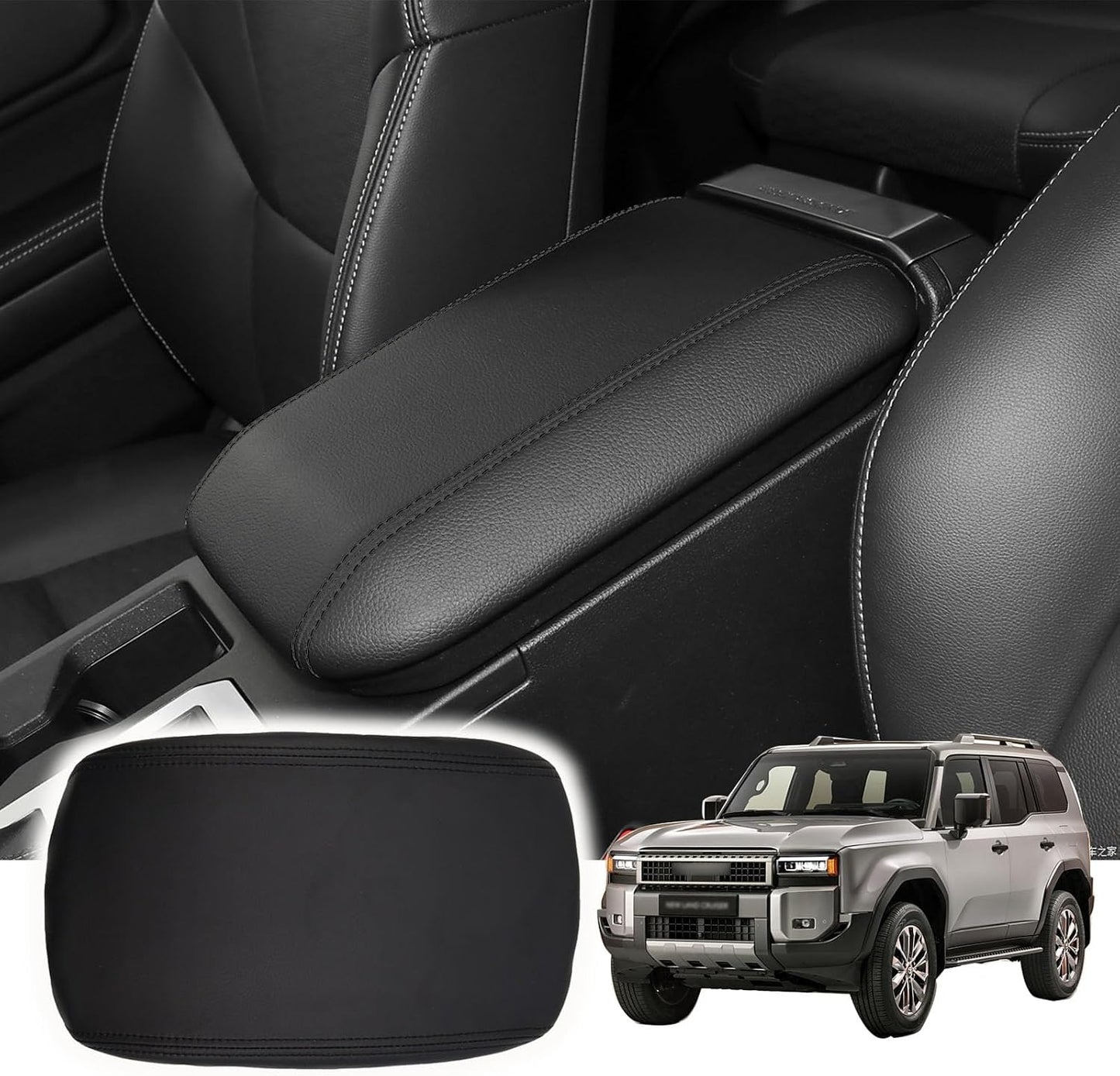Funda cuero negro reposabrazos Land Cruiser Prado 2024-2026