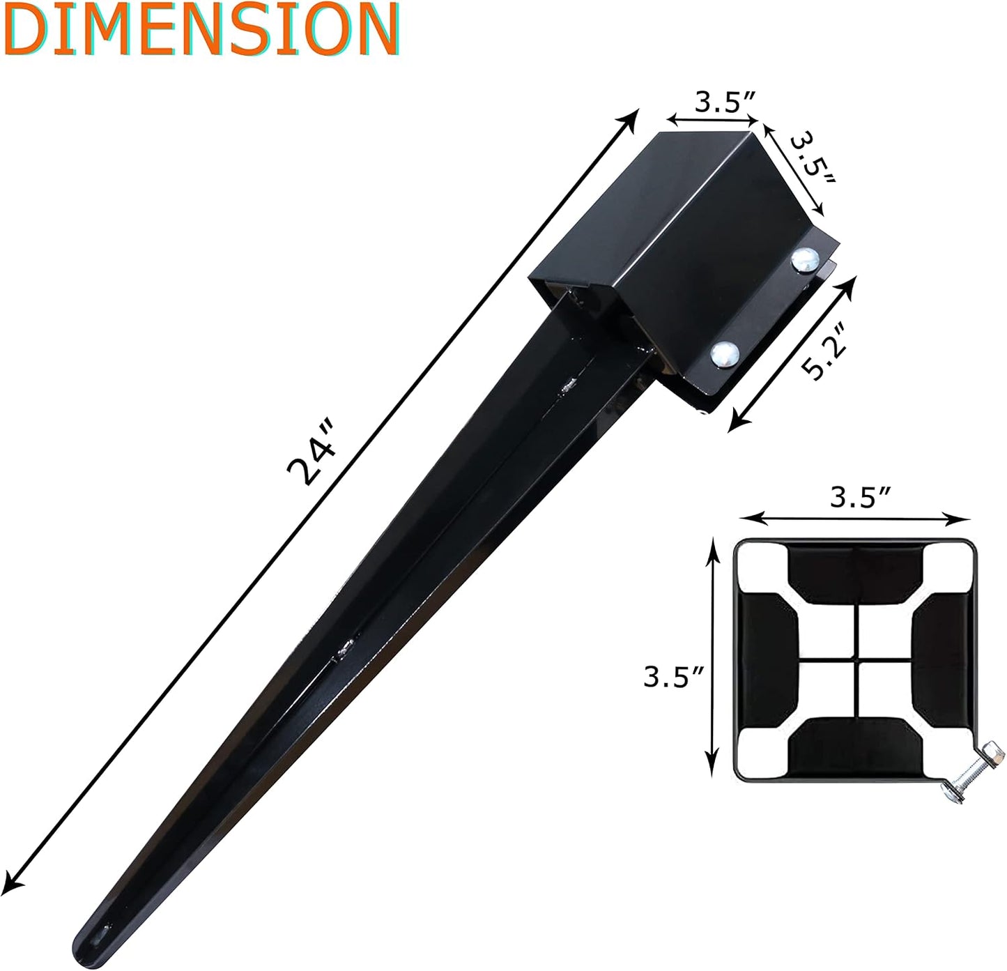 Anclaje poste valla 4x4pulg metal para buzón