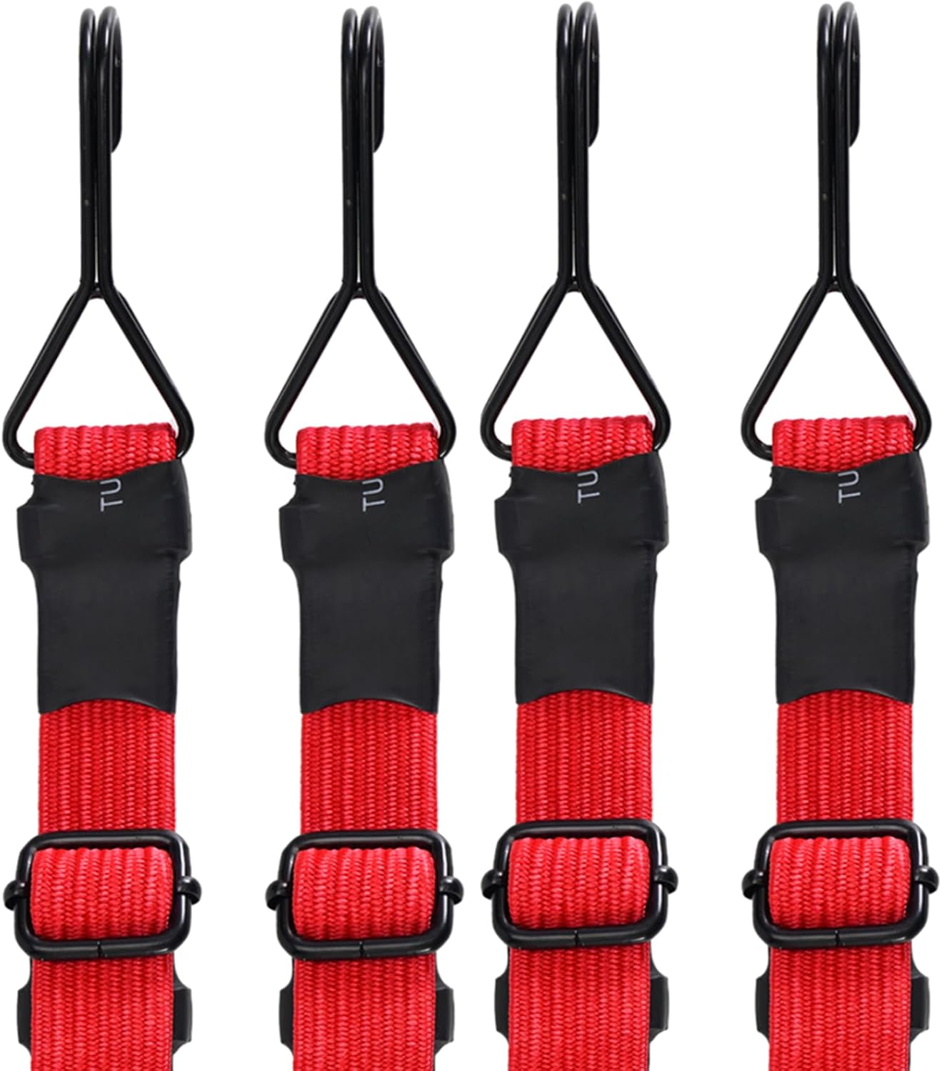 4 Correas Elásticas Ajustables 40" Rojo 200lb Hebilla Metal