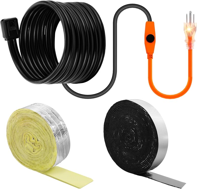 Cable calefactor tubo 6ft termostato fibra vidrio 32ft