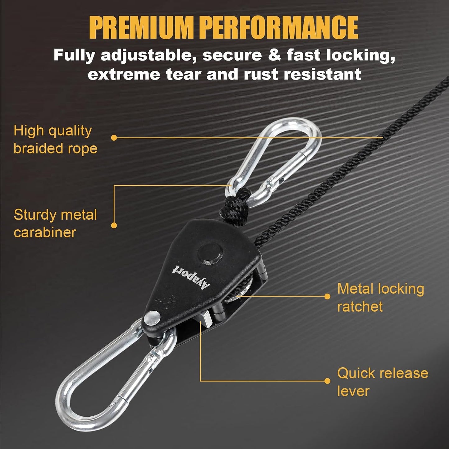 Colgador cuerda ajustable para luz crecimiento y amarre kayak lona
