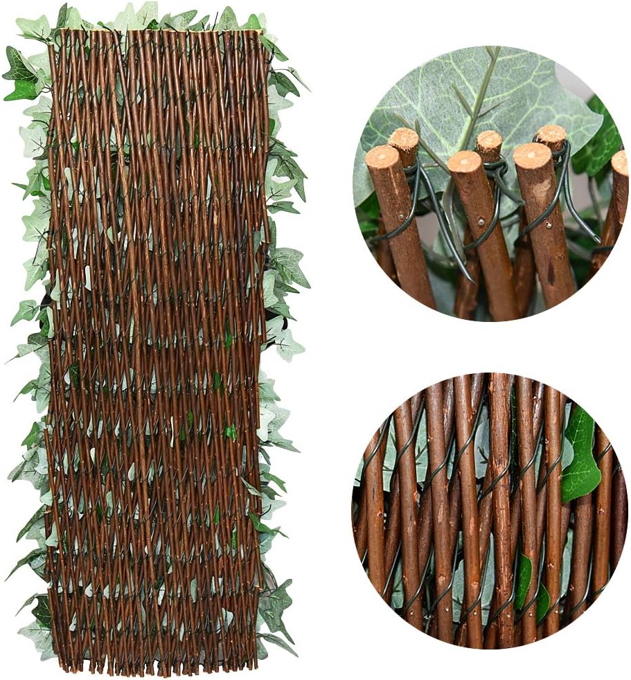 Valla hiedra artificial para balcón y patio 1pz verde
