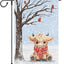 Bandera invierno jardín 12x18 doble cara vaca nevada