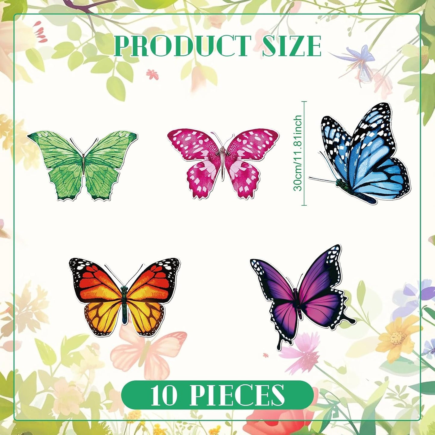 10 Imanes Mariposa Puerta Garaje 12pulg Decoración