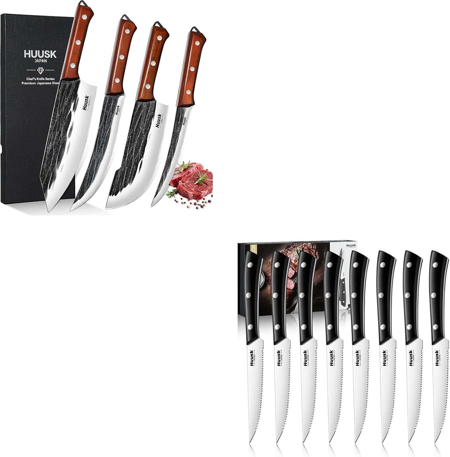 Set 8 Cuchillos de Carne Huusk con Dientes