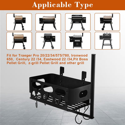 Contenedor Traeger con soporte toallas 7 ganchos metal