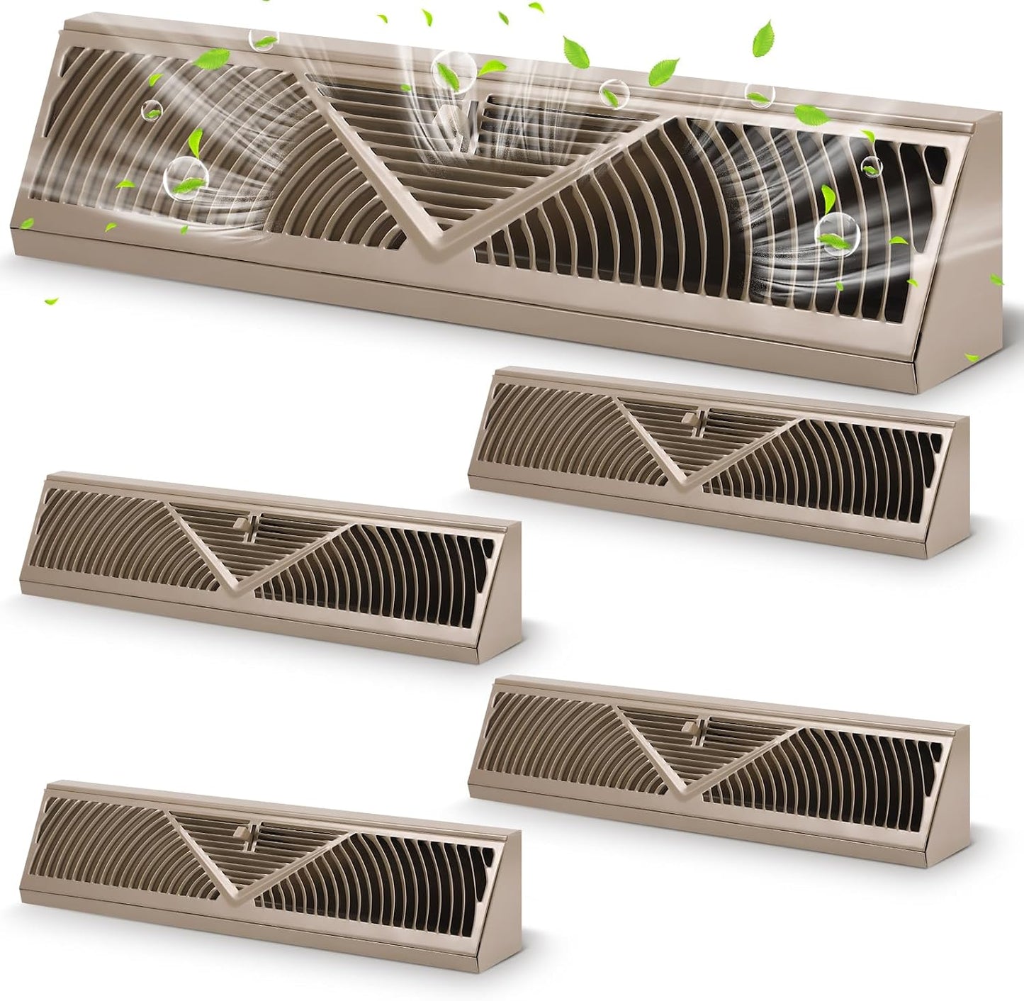 4 Pzas Rejilla Ventilación Zócalo 24pulg Ajustable