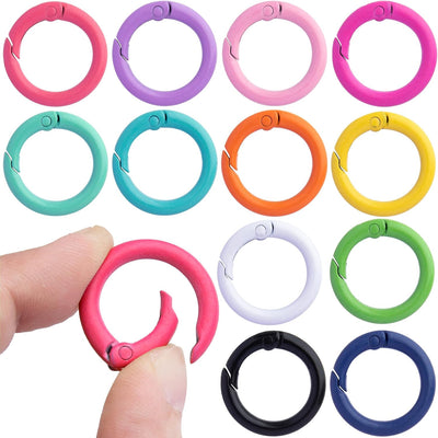 24 Llaveros Metal 0.99pulg Coloridos con Clip Resorte Bricolaje