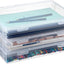 Caja plástico transparente con tapa abatible organiz.