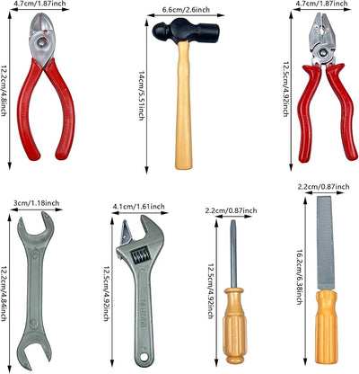 18 herramientas decoración tarta caja martillo sierra