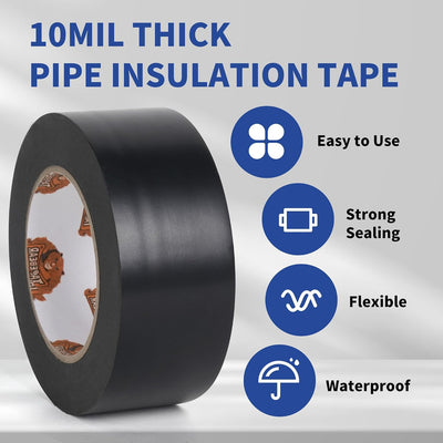 24 Rollos Cinta PVC Negro 10 Mil Tubo Drenaje