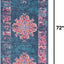 Alfombra estilo bohemio 1'10"x6' azul para dormitorio