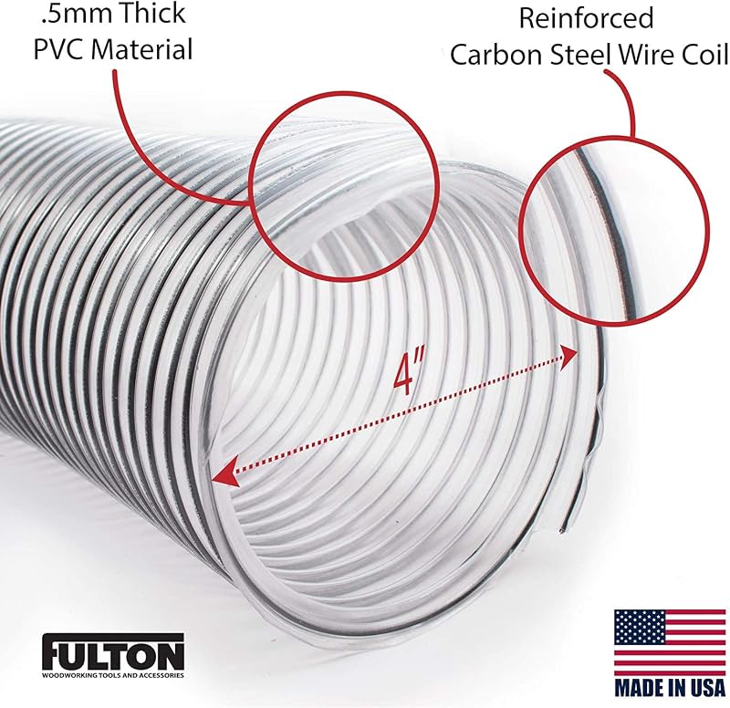 Extractor polvo PVC 4x10pulg con 5 abrazaderas