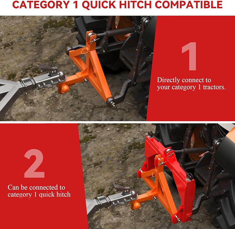 Receptor enganche remolque 3 puntos 2" Kubota tractor