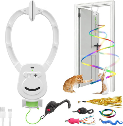 Juguete interactivo para gatos estimulación ejercicio blanco