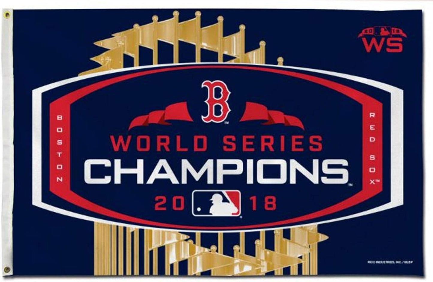 Bandera Red Sox 2018 3x5pulg con ojales exteriores