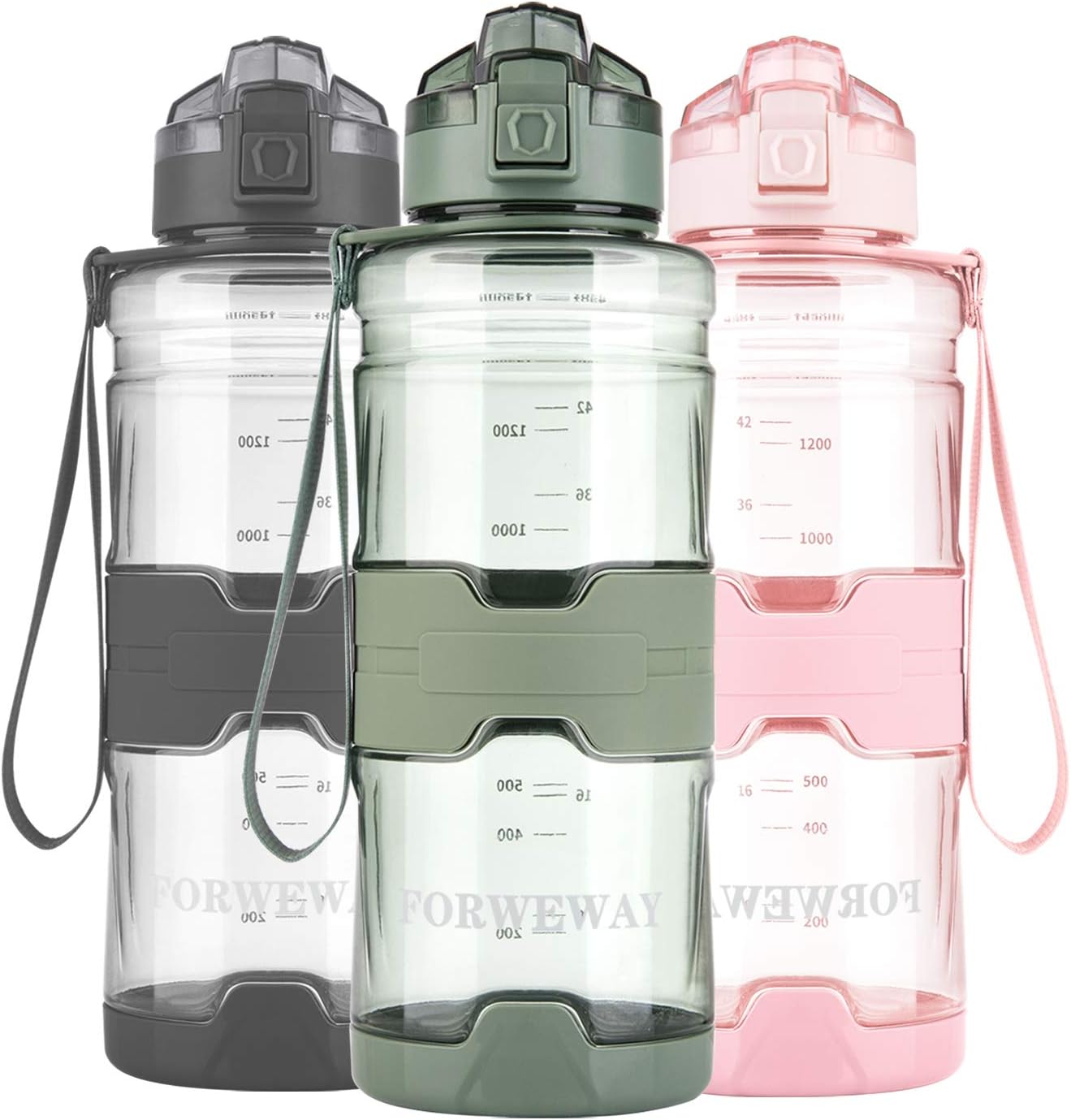Botella agua deportiva Tritan 1.5L sin BPA filtro reutiliz.