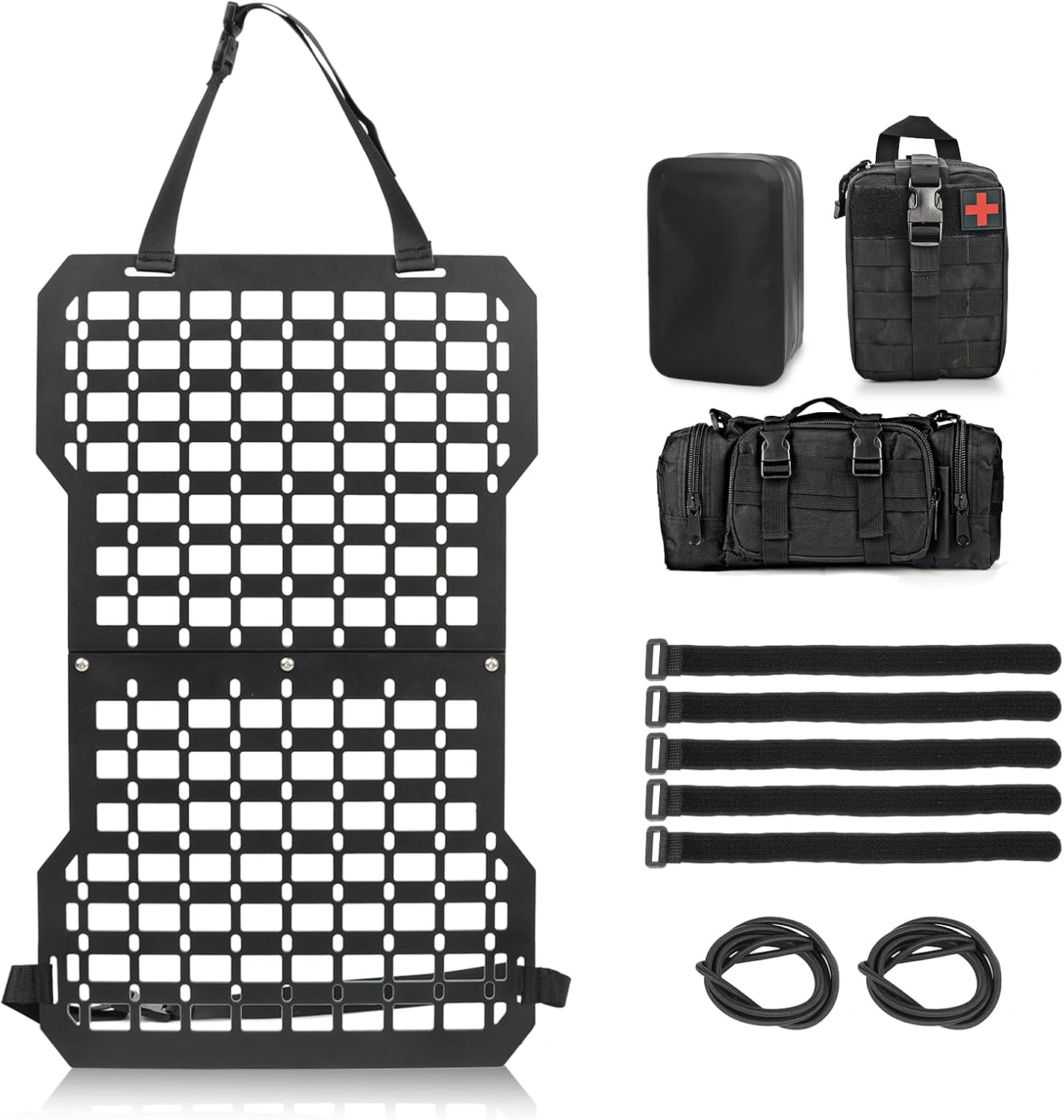 Panel táctico respaldo asiento camión con 3 bolsas
