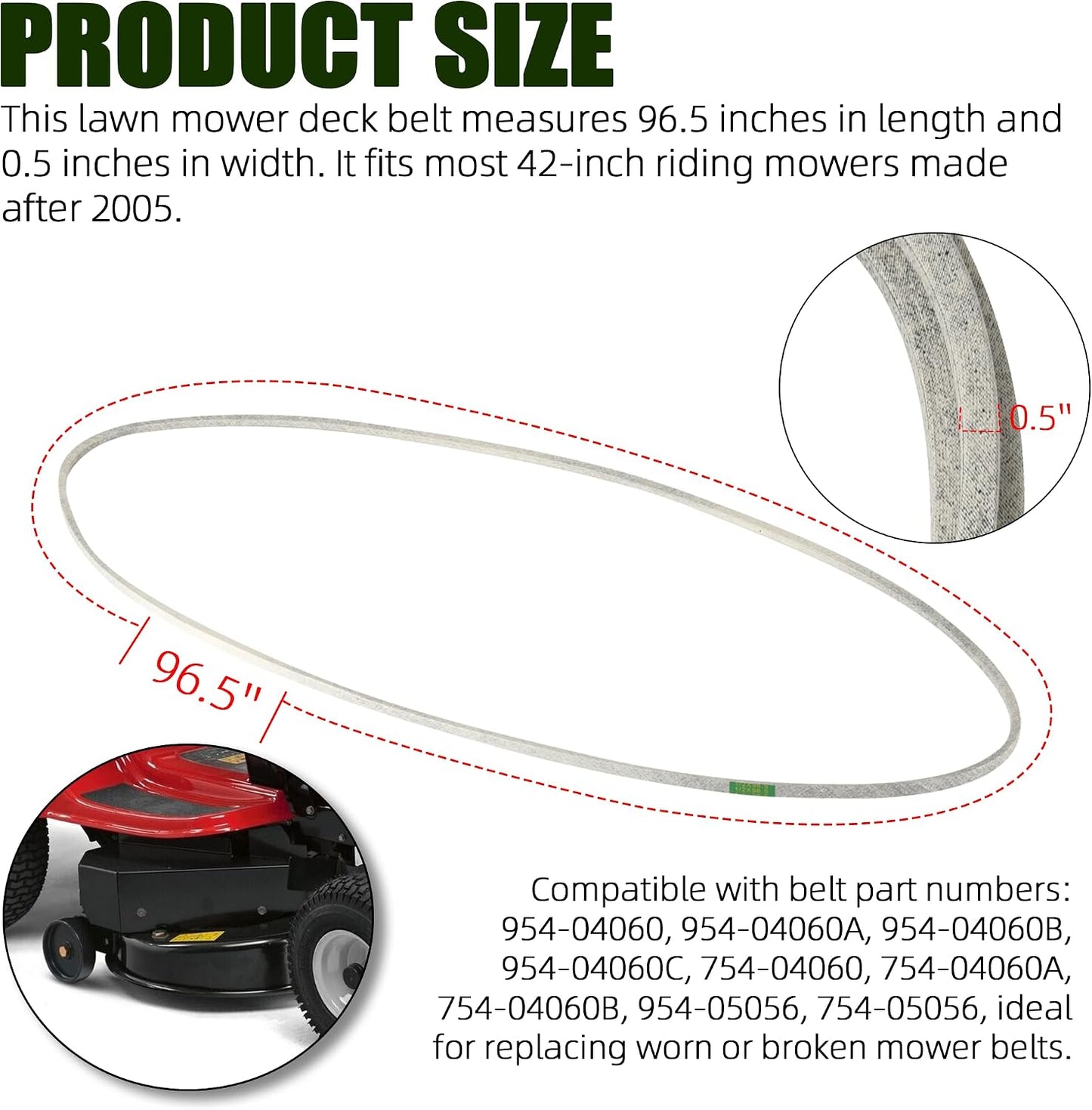 Correa transmisión cortacésped 42" comp MTD Troy Bilt
