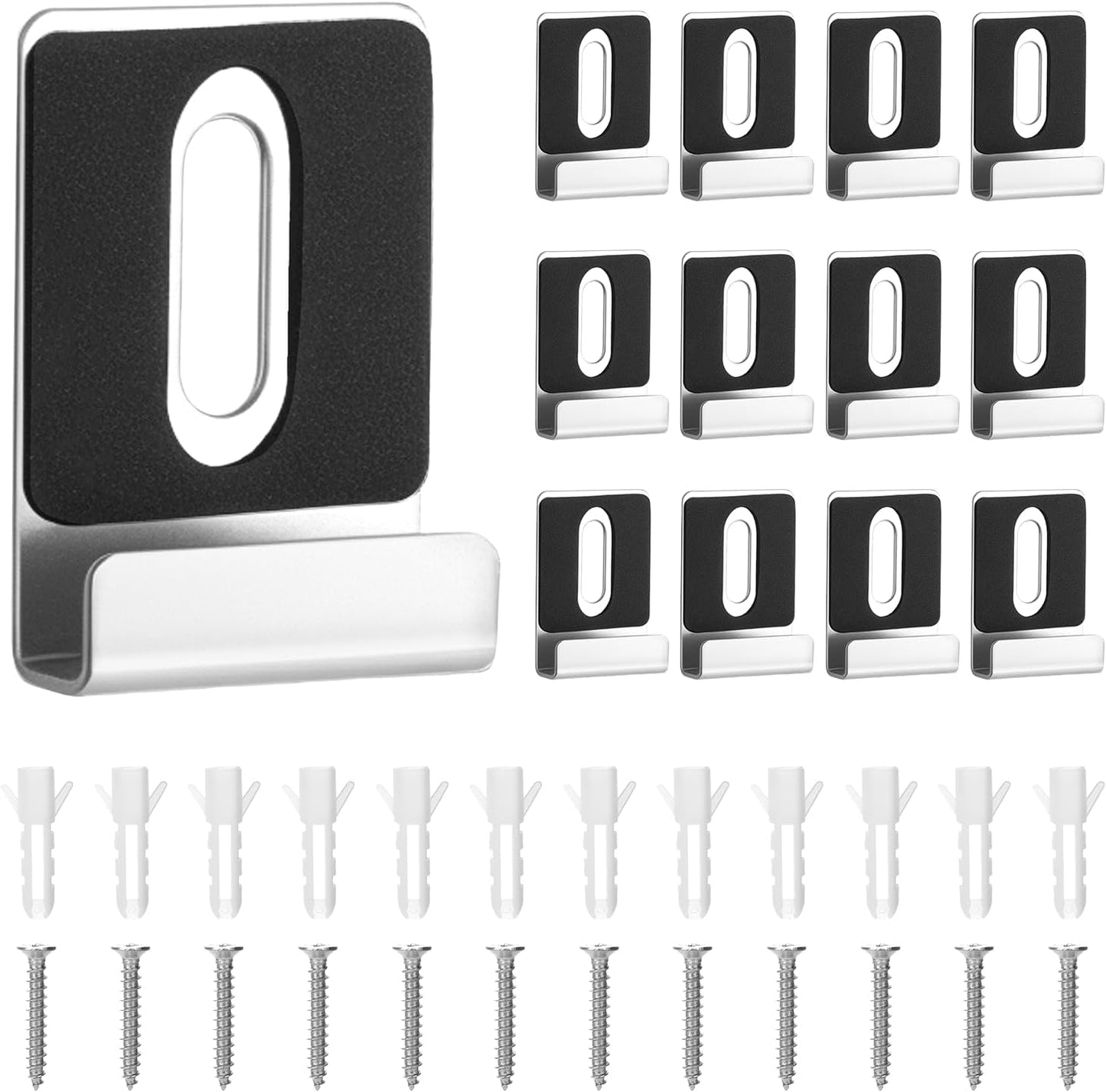 Kit 12 clips soporte espejo metal ganchos s para pared
