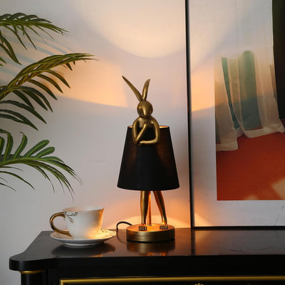 Lámpara mesa LED forma conejo resina 40cm