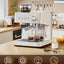 Máquina de café expreso con molinillo y espumador, para café con leche y capuchino, color blanco