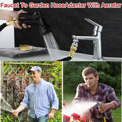 Adaptador grifo manguera jardín con aireador