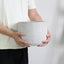 Maceta Cerámica Grande 25cm Gris Claro Blanco