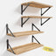 Set 4 estantes pared madera Paulownia 7.3" resistente