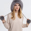 Gorro invierno mujer cálido con pompón piel sintética