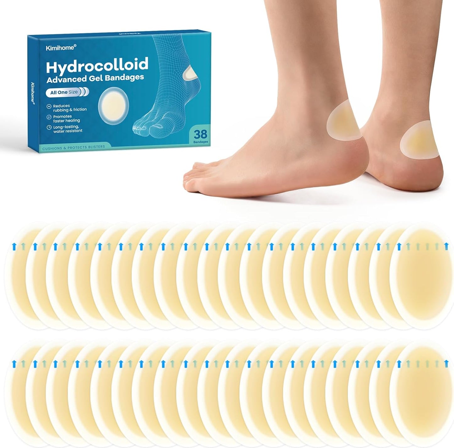 Almohadillas adhesivas hidrocoloides para ampollas 38uds