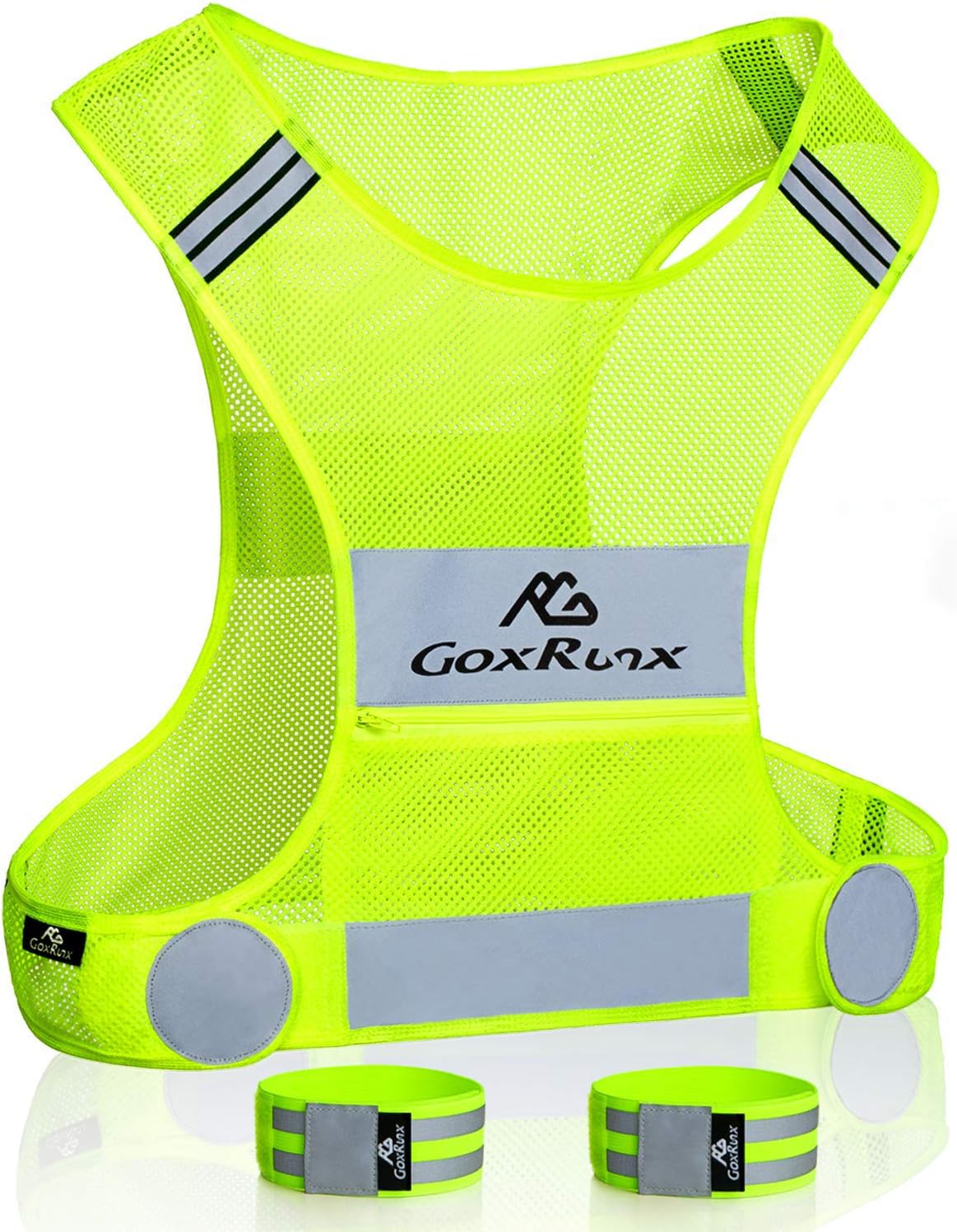 Chaleco reflectante para correr con bandas brazo