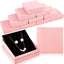 Caja regalo 36 Pzas aretes anillos collares 3.5x3.5" rosa